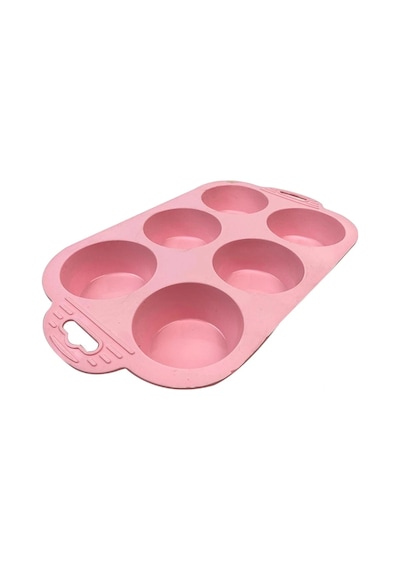 6 Bölmeli Silikon Muffin Kek Kalıbı Renkli