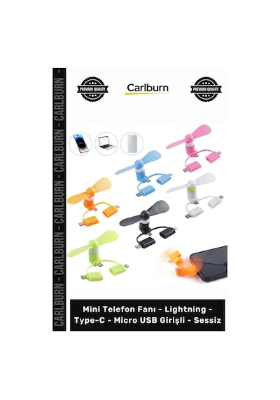 Özel Üretim Portatif Küçük Mini Telefon Fanı Lightning Typec Micro Usb Girişli Sessiz
