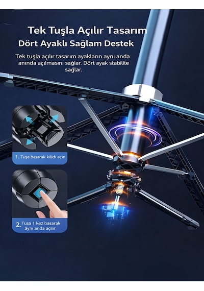 1500 Mah Led Işıklı 180 Cm Takip Özellikli Gimbal Tripod Selfie Çubuğu Bluetooth Kumandalı