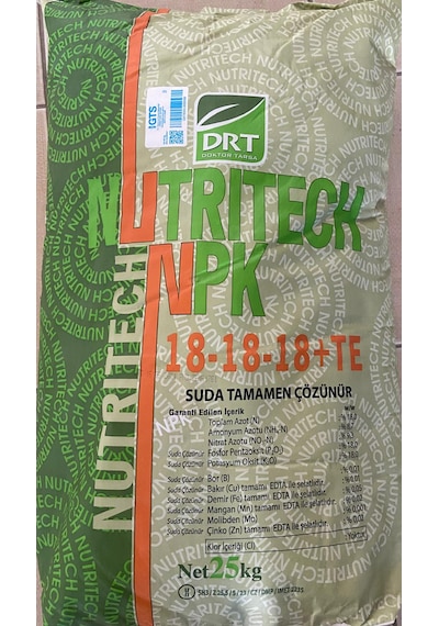 Doktor Tarsa Nutritech 18 18 18 Npk Damlama Gübresi 25 Kilogram 25 Kg