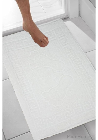 2'li Ayak İzli Banyo Ayak Havlusu%100 Pamuklu Renkli 50x70 Cm
