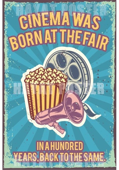 Sinema Film Başlıyor retro vintage ahşap poster