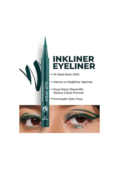 Alix Avien Uzun Süre Kalıcı Suya Dayanıklı Ve Yumuşak Uçlu Yeşil Göz Kalemi Inkliner Eyeliner Sacramento