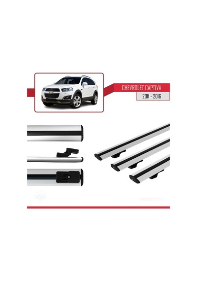Chevrolet Captiva 2011-2016 Arası İle Uyumlu Basic Model Ara Atkı Tavan Barı Gri 3 Adet