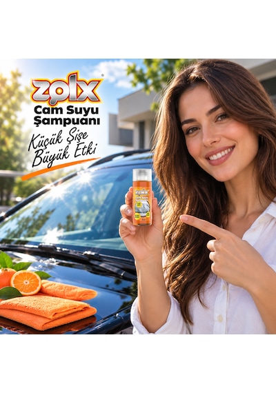 Zolx Portakal Kokulu Konsantre Oto Cam Suyu Şampuanı 50 Ml 5 Adet 1:60 Yoğun Formül