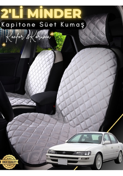 Toyota Corolla Efsane Kasa Uyumlu 2'li Süet Oto Koltuk Minderi Universal Oto Aksesuar A3 Gri