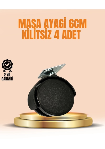Hubrendy Tekno 6 Cm Kilitsiz Masa Ayağı Tekerleği 4 Lü Set Çok Amaçlı 16063626