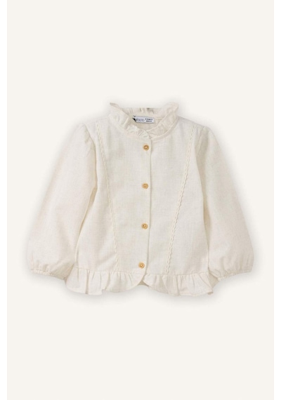 Defacto Dantel Detaylı Gömlek Kız Bebek G8093a526sper99 Ekru-er99