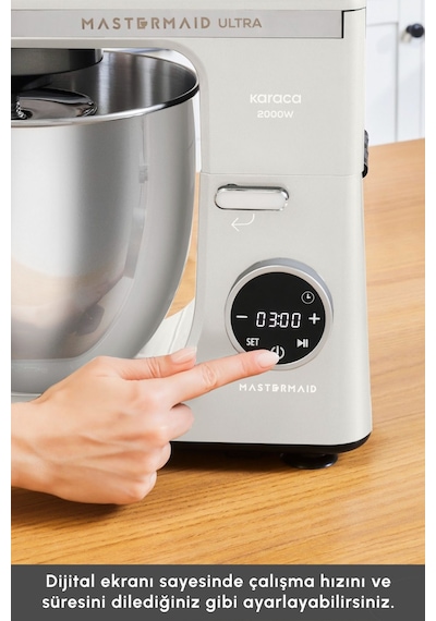 Karaca Mastermaid Chef Ultra D2000 W Dijital Ekranlı Hamur Yoğurma Makinesi Karaca Mastermaid Chef Ultra D2000 W Dijital Ekranlı Hamur Yoğurma Makinesi