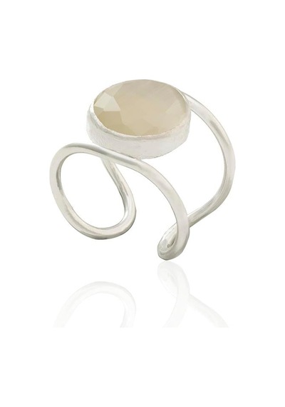 Kadir Jewellery 925 Ayar Gümüş Kaplama Zirkon Taşlı Kadın Minimal Yüzük Beyaz