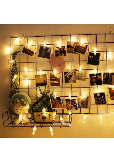 Hdmarketim Mandal Led Pilli Şerit Lamba Işık 3,40 Metre Altın Renk Şeffaf