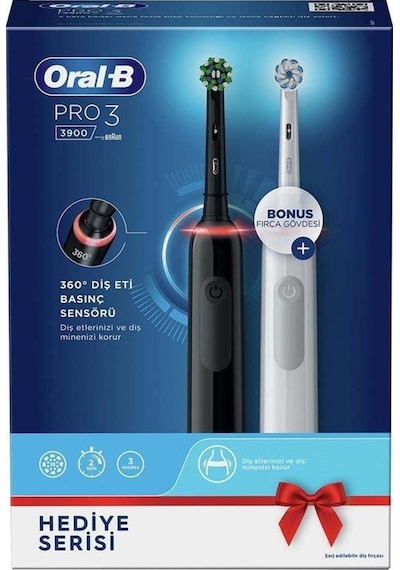 Oral-B Pro3 3900 Serisi Şarjlı Diş Fırçası 2'li