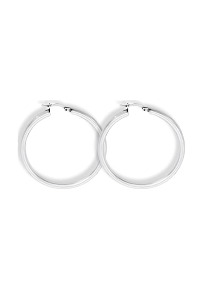 Oya Silver Gümüş Boru Kadın Halka Küpe 4.7x4.7 Cm