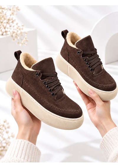 Dabab Shoes Nolen Kadın Acı Kahve Bağcıklı Lüks Süet İçi Kürklü 4 Cm Kalın Taban Sneaker Spor Ayakkabı Kahverengi Dabab Shoes Nolen Kadın Acı Kahve Bağcıklı Lüks Süet İçi Kürklü 4 Cm Kalın Taban Sneaker Spor Ayakkabı Kahverengi