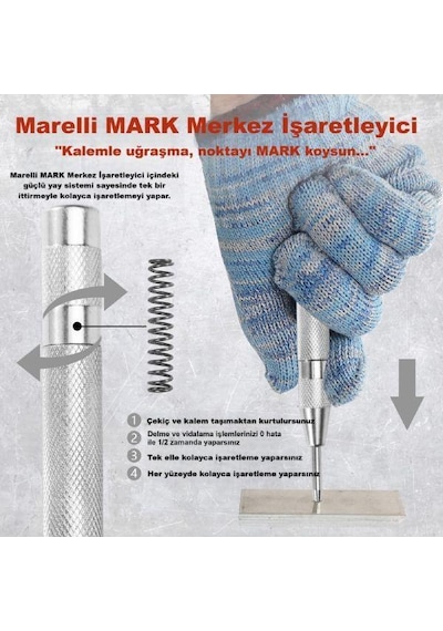Marelli Mark Merkez Delik Delme, Vidalama Yeri İşaretleyici Merkezleyici