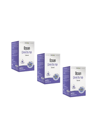 Ocean Çörek Otu Yağı 1000 MG 60 Kapsül 3'lü Paket