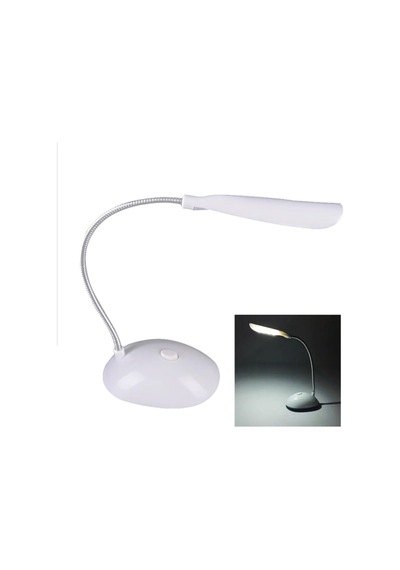 Portatif Taşınabilir Pilli Masa Lambası Beyaz Led Işıklı Mini Masa Lambası Beyaz Beyaz