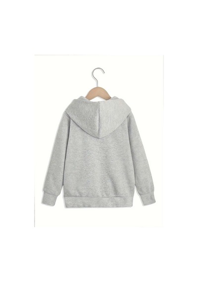 Uyguntarz Happy Cherry Baskılı Oversize Çocuk Sweatshirt Gri