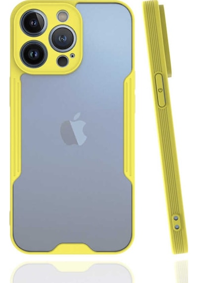 Apple Uyumlu iPhone 13 Pro Kılıf Kamera Korumalı Arkası Şeffaf Silikon