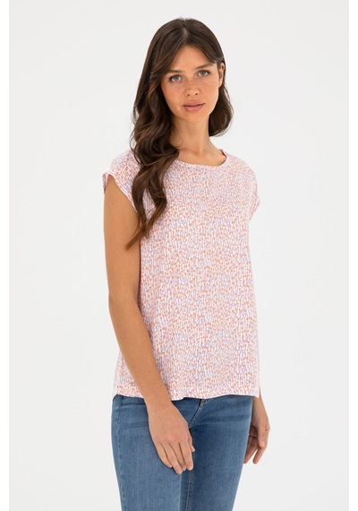 U.S. Polo Assn. Kadın Somon Bisiklet Yaka Kısa Kollu Bluz 50280956-VR047