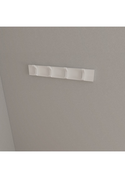 Hepsi3boyutlu Modern Duvar & Kapı Kanca Askılık - 4 Adet Beyaz Kanca Askılık - Model No : 2 Beyaz