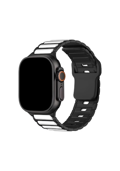 Apple Watch 11 10 9 8 7 6 Se Ultra Uyumlu 42 44 45 46 49mm Çift Renk Bakla Desen Hibrit Silikon Kordon Çok Renkli