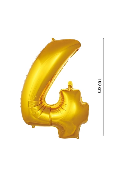 4 Yaş Rakam Folyo Balon. 100 CM - Altın