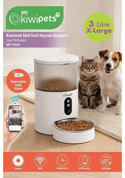 Kiwi Kpf-10565 Evcil Hayvan Akıllı Kameralı Multifonksiyon Mama Kabı-smart Pet Feeder