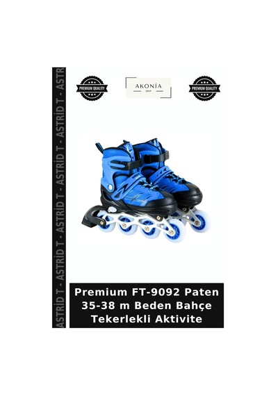 Premium Ft-9092 Paten 35-38 M Beden Bahçe Tekerlekli Aktivite Çok Renkli