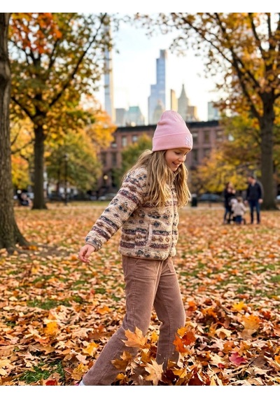 Hamze Ny New York Nakışlı Unisex Pamuklu Akrilik Kışlık Bere Açık Pembe