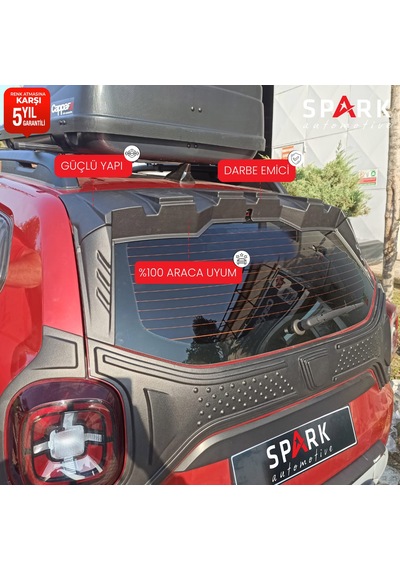 Dacia Duster 2018-2022 Yıl Aralığı Uyumlu Arka Cam Spoiler 3 Parça