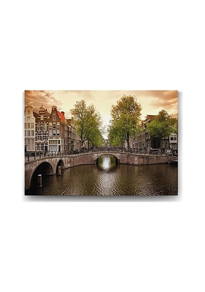 Amsterdam Kanal Tablosu - 75x50cm 7/8 Yaş