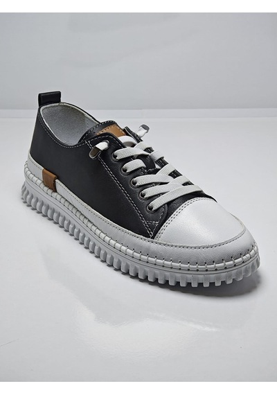 Cem Pekşen Be Fast One C-120 Kadın Günlük Deri Comfort Sneaker Beyaz - Siyah