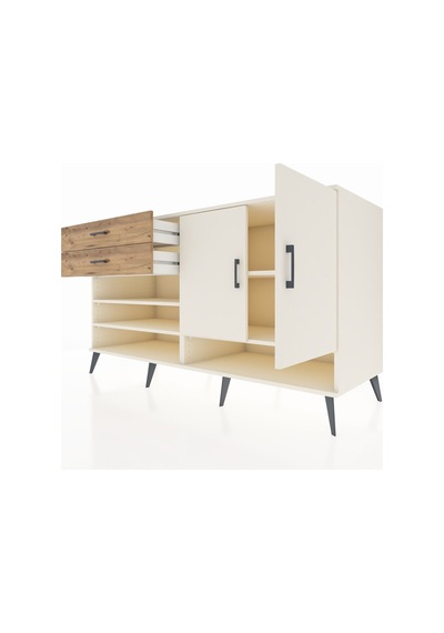 Kronos Konsol 4 Raflı 2 Çekmeceli 2 Kapaklı 176x59x99 Aytaşı-ayta Aytaşı-aytaşı/çam