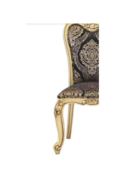 Bengimobilya Sandalye Zus003 Klasik Model Yaldızlı Nakışlı Kumaş Gold Oymalı K
