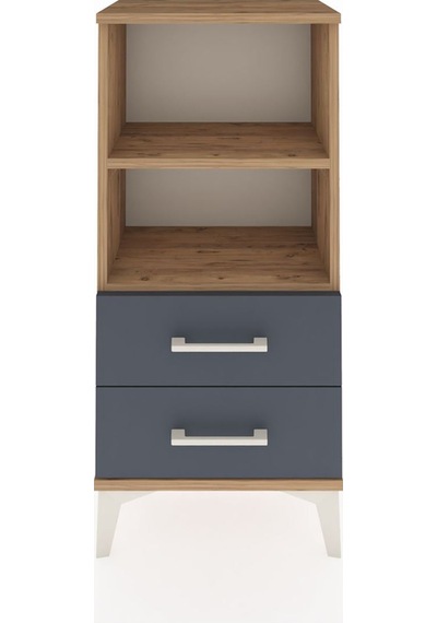 Arges Komodin 2 Raflı 2 Çekmeceli 44x30x96 Çam-antrasit Çam