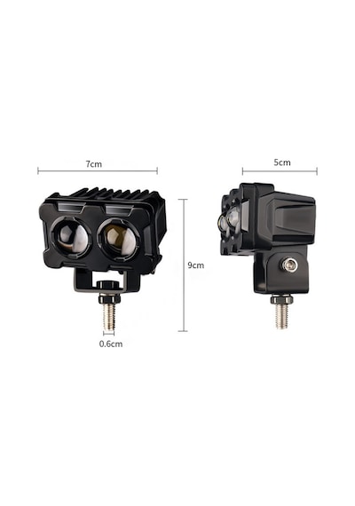 Robot Sis Farı Çift Renk Sarı-beyaz Araç Motosiklet Off Road Led Lamba Çift Gözlü 50w Metal 1 Adet