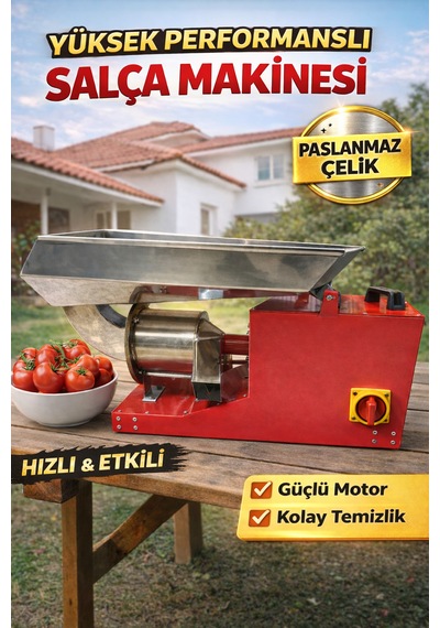 Kırmızı Ayaksız Salça Makinesi 3 Hp Profesyonel Domates Salça Makinesi