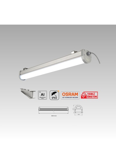 Osram Led Alüminyum Etanj Armatür Ip65 120cm 60w 8250 Lümen Crı+80 Gün Işığı
