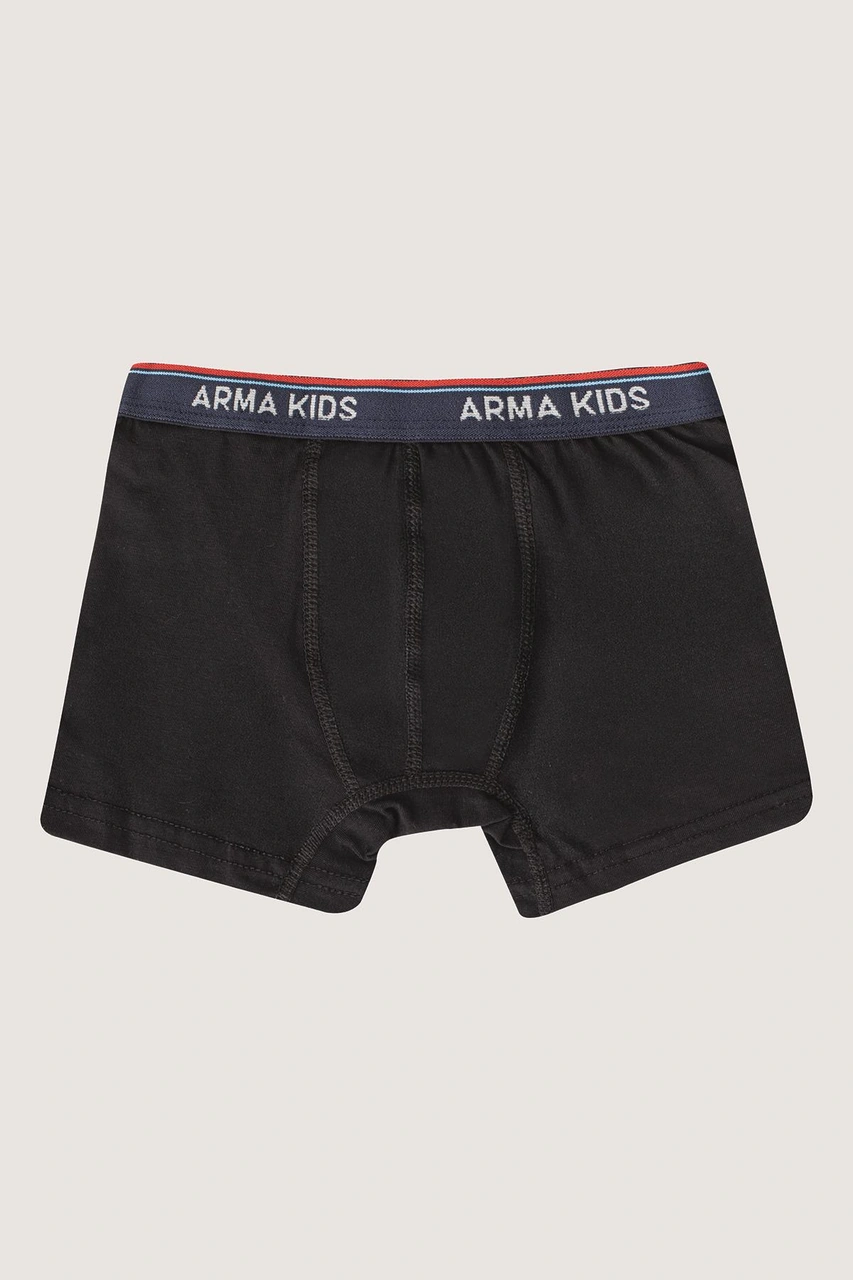 Arma Yıldız Erkek Çocuk Boxer Düz Renkli 3'lü Paket Pamuklu Likralı İç Çamaşırı Renklı