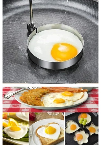 Metalik Daire Şeklinde Omlet Yumurta Ve Krep Kalıbı Çok Renkli
