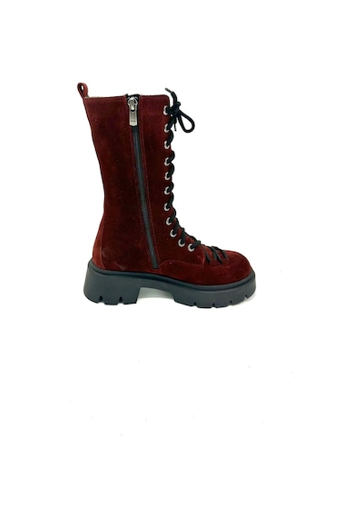 Bordo Snowy Kadın Hakiki Siyah Bot Siyah