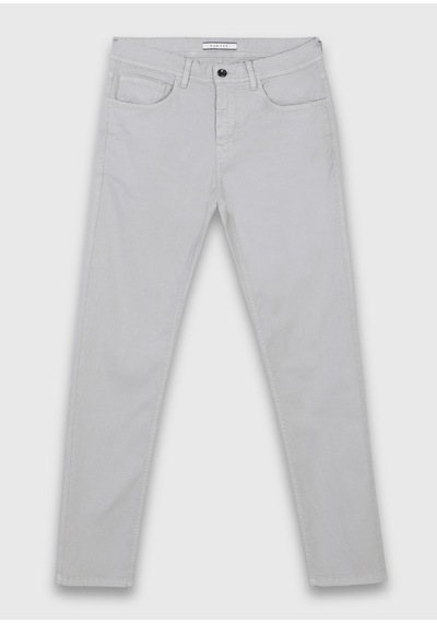 Ramsey Gri Dokuma Slim Fit Casual Pamuk Karışımlı Pantolon