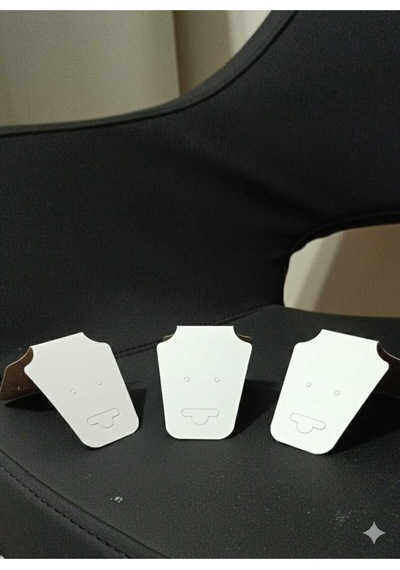 100 Adet Beyaz / Gri Takı Kartı 12.2 5x3 Cm Küpe Kolye Bileklik Sunum Kartı Takı Sergi Kartı