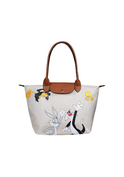 Dogo Kadın Vegan Krem Large El Çantası - Warner Bros Looney Tunes Joy Tasarım Multicolor