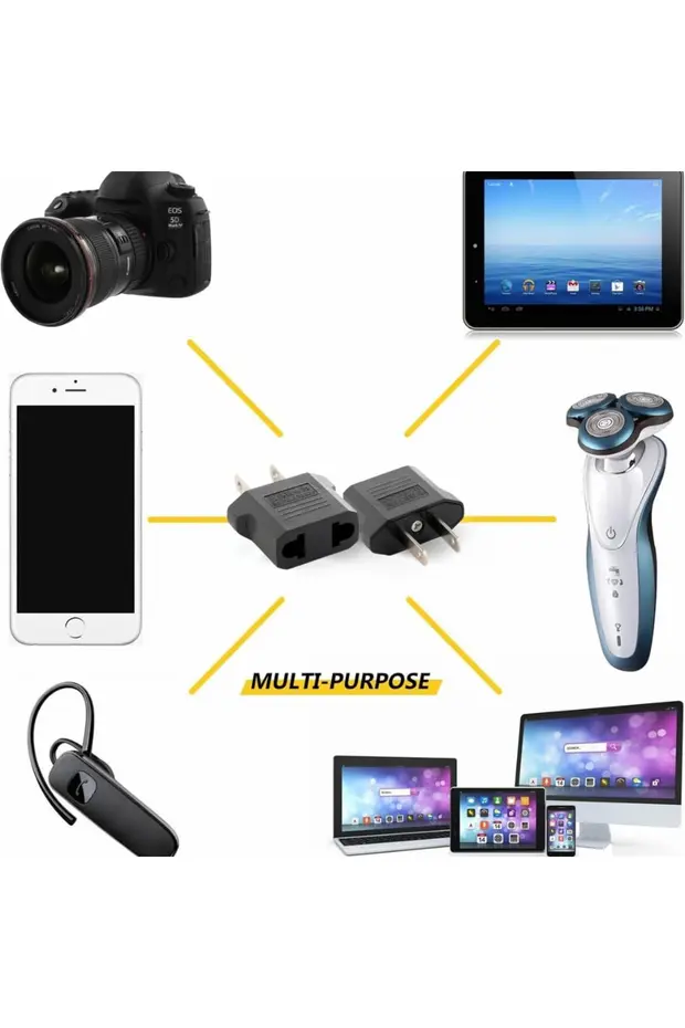 10 Adet Avrupa Amerikan Priz Dönüştürücü Türk Amerikan Fiş Adaptörü Fiş Çevirici 2 Pinli Uç Abd Plug Siyah