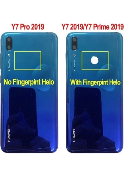 Gmr Huawei Y7 Pro 2019 Kasa Arka Pil Batarya Kapağı Tuş Ve Kamera Lensli Mavi