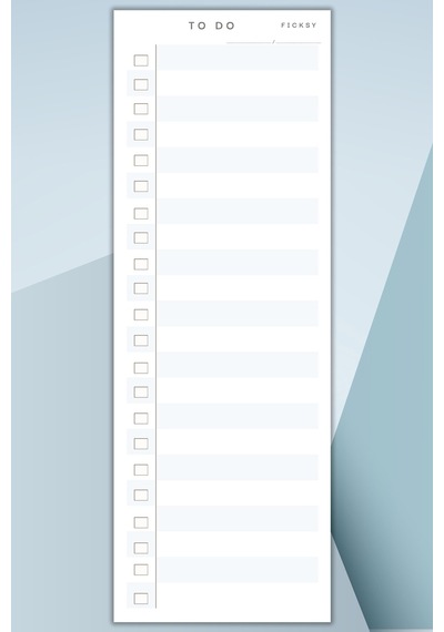 Yapılacaklar Listesi - 50 Sayfa - 29,7 10.5 Cm - To Do List - Checklist- Kontrol Listesi - Planlayıcı - Mavi Diğer