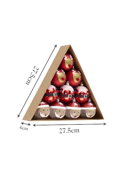 Karaca 10'lu Set Top Santa Ağaç Süsü  6 cm
