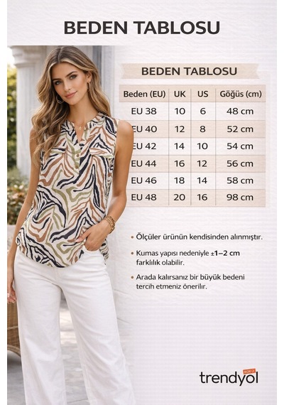 Meghan L.a %100 Viskon Zebra Desenli Kolsuz Kadın Yazlık Gömlek